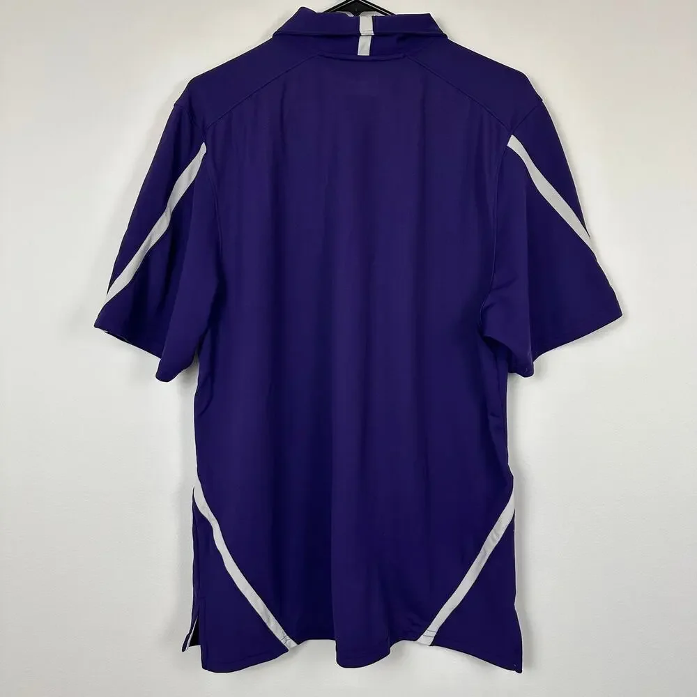 Under Armour Mens Loose Heatgear Minnesota State Short Sleeve Purple Polo Large